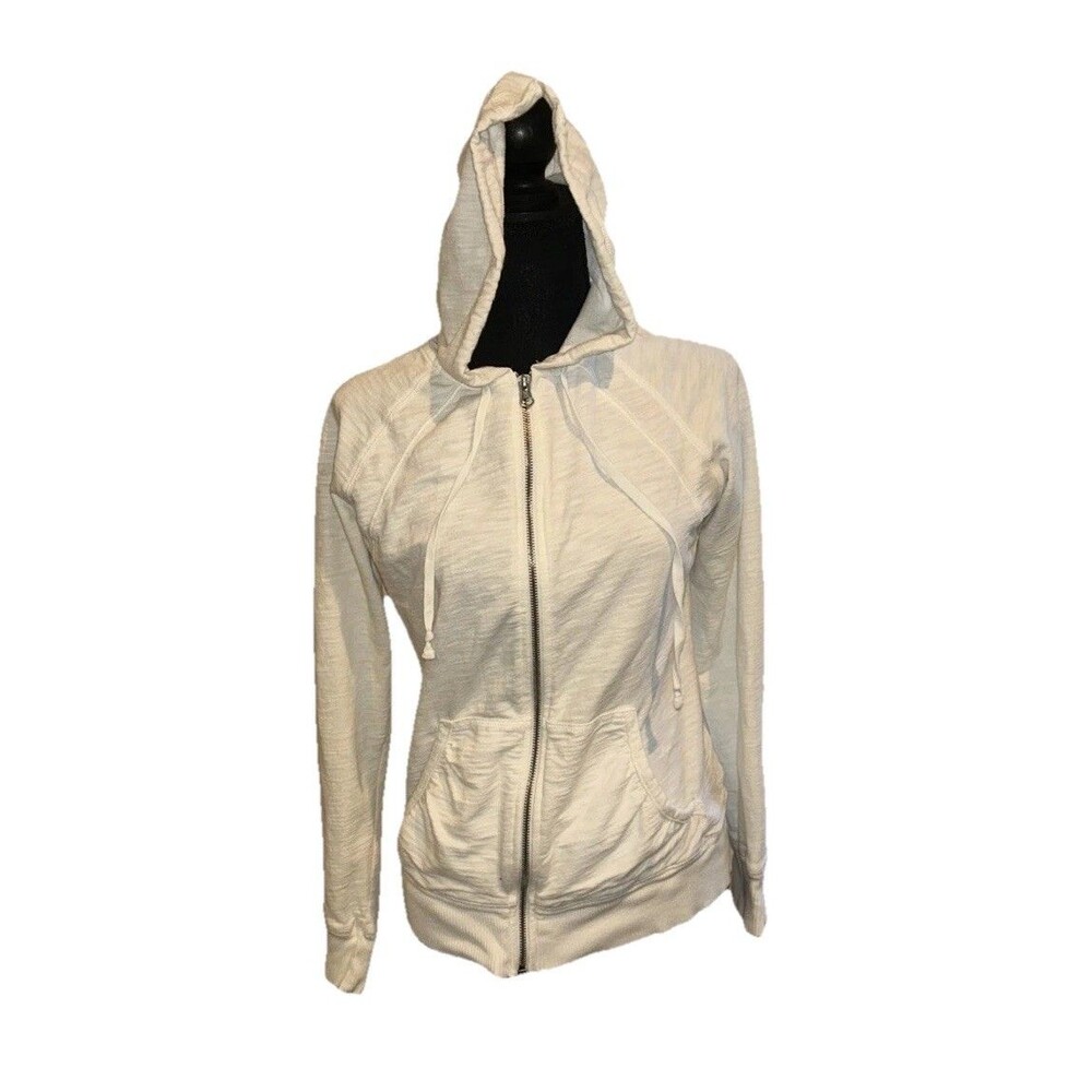 Merona Small Long Sleeve Full Zip White Hoodie